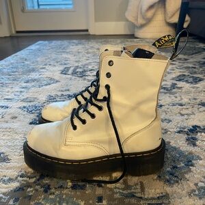 White platform doc martens